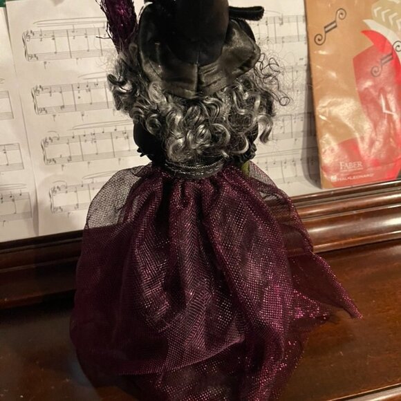 Halloween Witch Treetopper Fancy Dress Purple, Orange, & Black - Cone Base - Picture 6 of 8